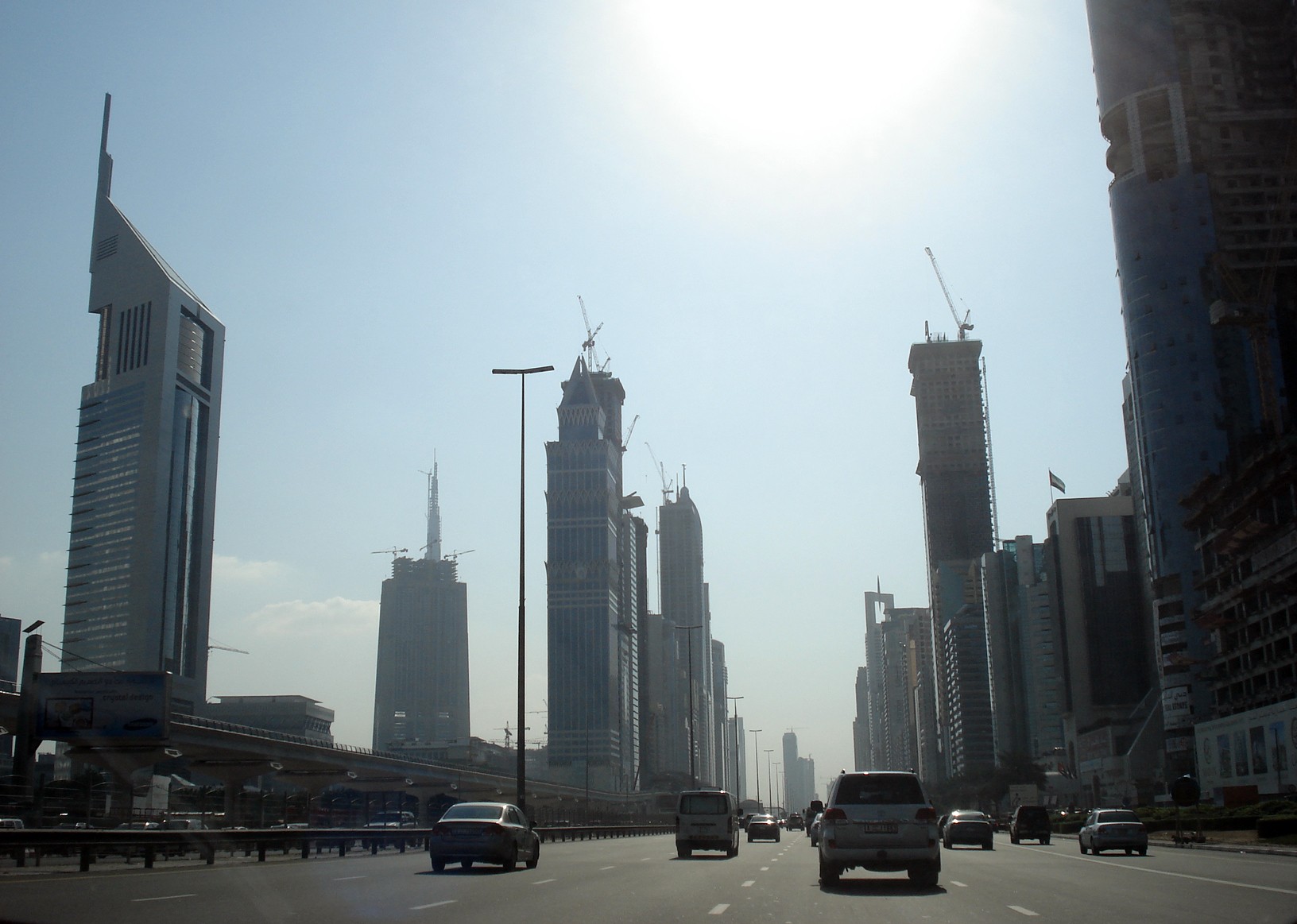 Sheikh Zayed Road with towers under construction on both sides