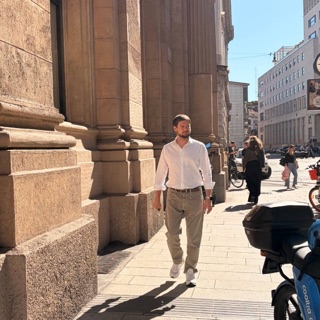 Roman Chertkov on a street in Milan